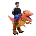 thumbnail image 2 of Adult Inflatable Ride-On T-Rex Costumes - Dinosaur Prehistoric Theme Party Outfits (Fits 59"–74.8" / 150-190cm),Height 59"–74.8",Orange, 2 of 6