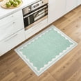 thumbnail image 2 of Hasoo Scalloped Washable Area Rug for Living Room Dorm Non Slip Indoor Geometric Bordered Throw Carpet, 2' x 3' Green, 2 of 5