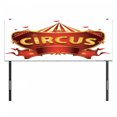 thumbnail image 3 of Circus Headboard, Circus Sign Baroque Style Big Top Enjoyment Theme Marquee Nightlife Retro, Upholstered Decorative Metal Bed Headboard with Memory Foam, Full Size, Yellow White Red, by Ambesonne, 3 of 4