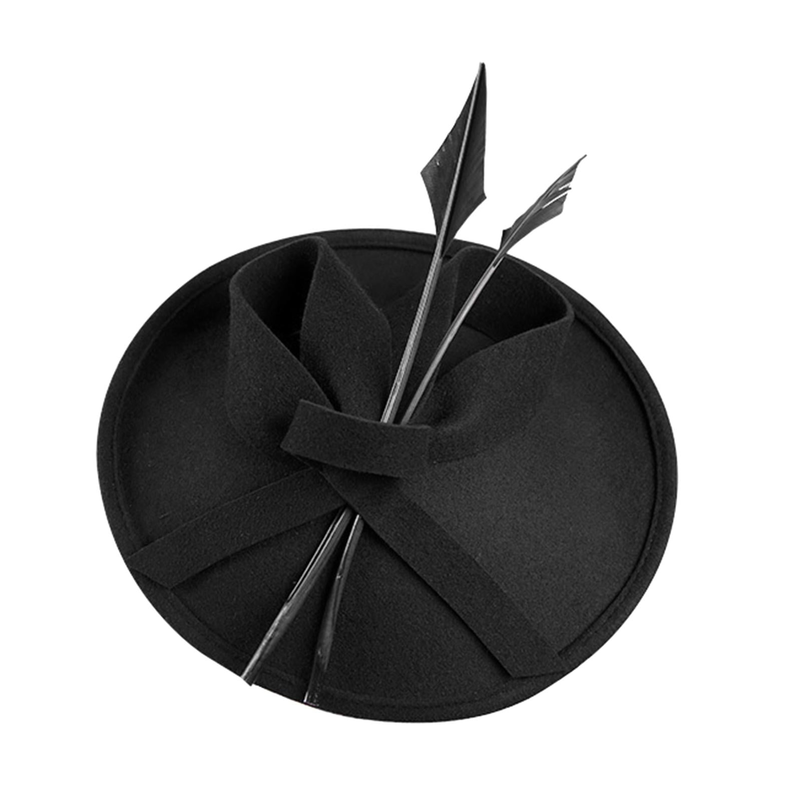Women Fascinator Hat Cocktail Tea Party Derby Vintage Style tiara Black