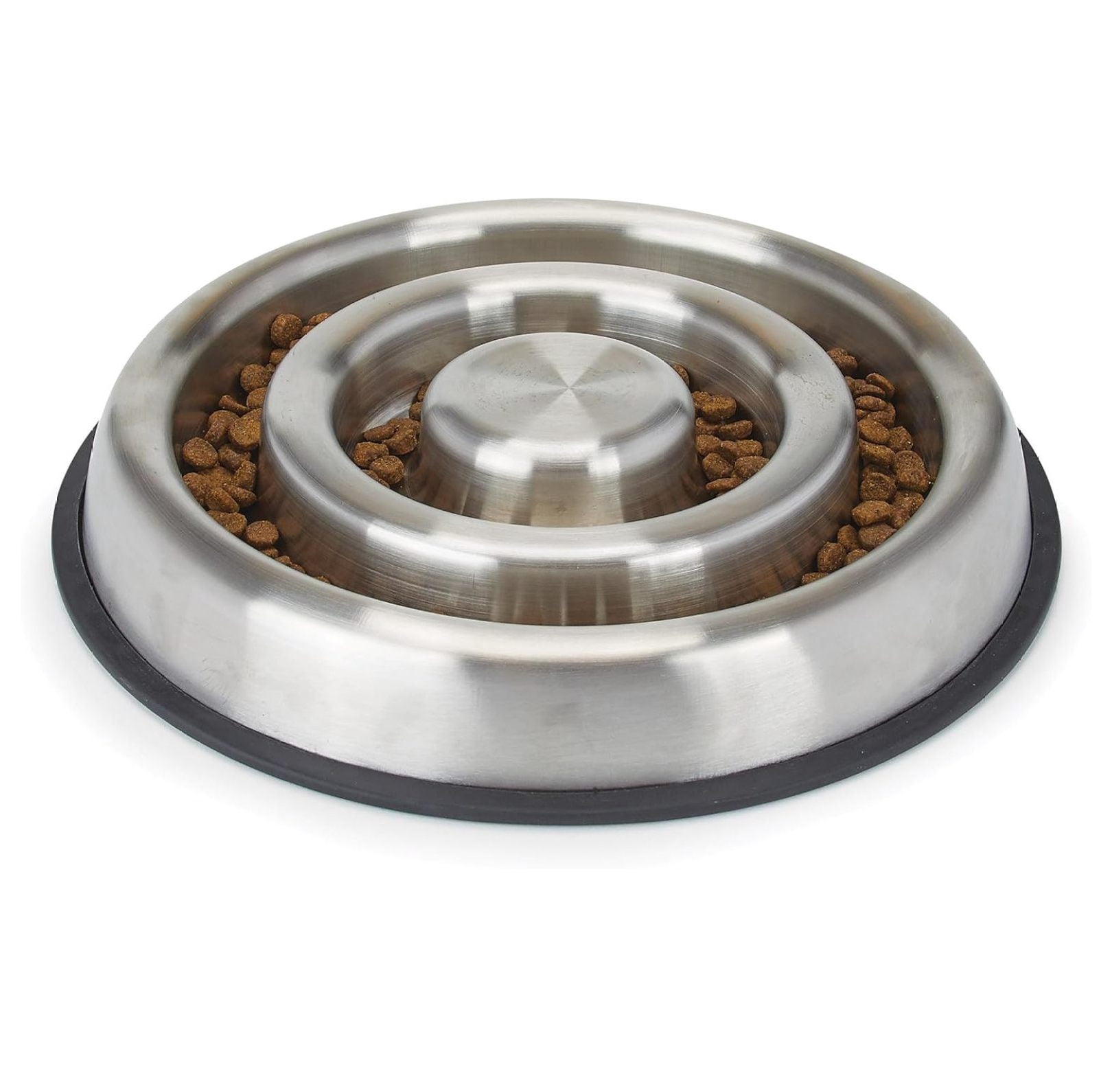 Slow Feeder Dog Bowl, Stainless Steel - Large, Anti-Gulp, Anti-Bloat, Portion Control for Pets - Heavy Duty, Non-Slip Base