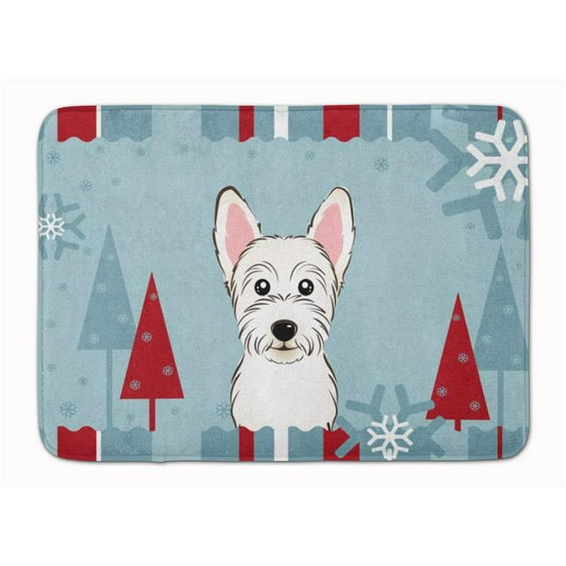 Tapis en Mousse à Mémoire de Forme Lavable en Machine Westie Winter Holiday