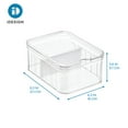 thumbnail image 6 of iDesign Plastic Refrigerator and Pantry Divided Bin, Modular Stacking Food Storage Box for Freezer, 8" x 6" x 4", Clear and White, 6 of 7