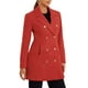 thumbnail image 4 of Abrigo de invierno INSPIRE CHIC para mujer, abrigo de doble botonadura con solapa en pico, talla XS, rojo, 4 of 6
