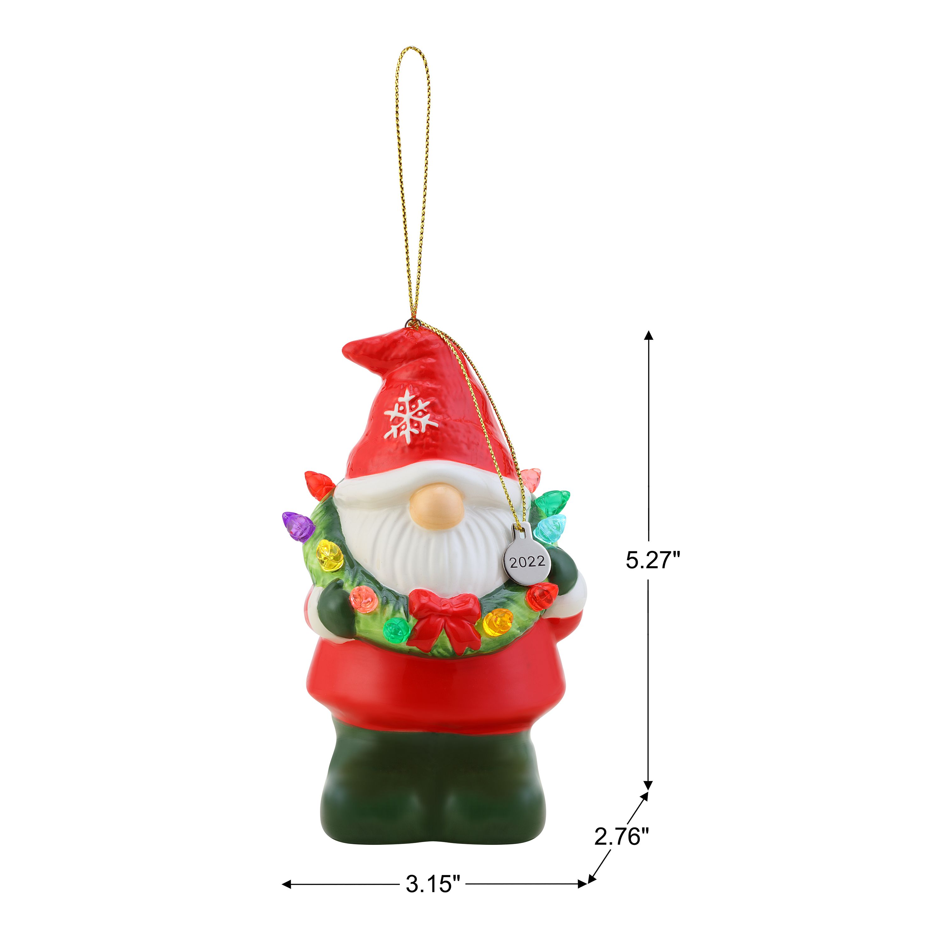 Mr. Christmas 6pc Assorted 5" Ceramic Gnomes Decoration, Red