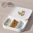 thumbnail image 7 of Sharper Image Valet Pill Organizer, Swivel-Opening Storage Case with 3 Compartments, Removable Dividers, Pill Sorting Tray, Holds Up to 90 Medium-Sized Pills, White, 7 of 7