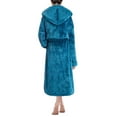 thumbnail image 2 of PAVILIA Women Hooded Plush Soft Robe | Fluffy Warm Fleece Sherpa Shaggy Bathrobe (S/M, Turquoise Blue), 2 of 7