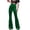 Green, variant on Women's Retro Casual High Waist Wide Leg Flare Pants Solid Color Velvet Lounge Palazzo Trousers, Hot Pink S