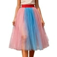 thumbnail image 2 of MAIHAN-Skirts for Women Long Colorful Mesh Layered Performance Skirt with Elastic High Waist for Party Gown Elegant Design(MC3), 2 of 5