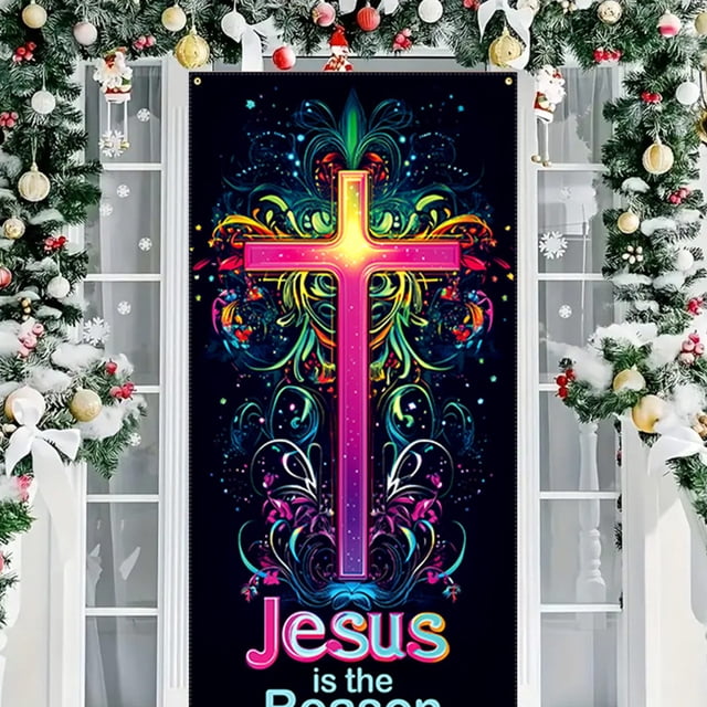 Navidad Puerta Adornos Tapiz, Puerta Colgante Fiesta, para dormitorio, decoración de cubierta de puerta navideña, tapiz para colgar en puerta, decoración festiva del hogar, temporada