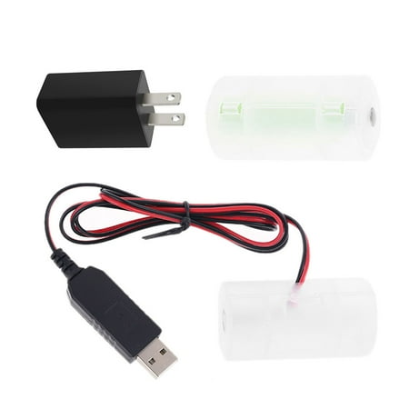 

US Plug USB Power Supply Adapter Replace 1-4pcs 1.5 3 4.5 6V LR20 D Battery