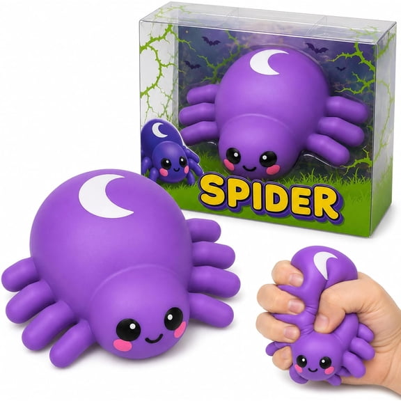 Spider Squishy Stress Relief Squeeze Fidget, 5.9 Inch Jumbo Slow Rising Halloween Squishies for Adults Desk Decor Party Favors