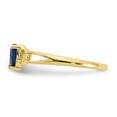 thumbnail image 3 of 10K Yellow Gold Ring Band with Stones (09) September Sapphire Heart Blue, 3 of 5