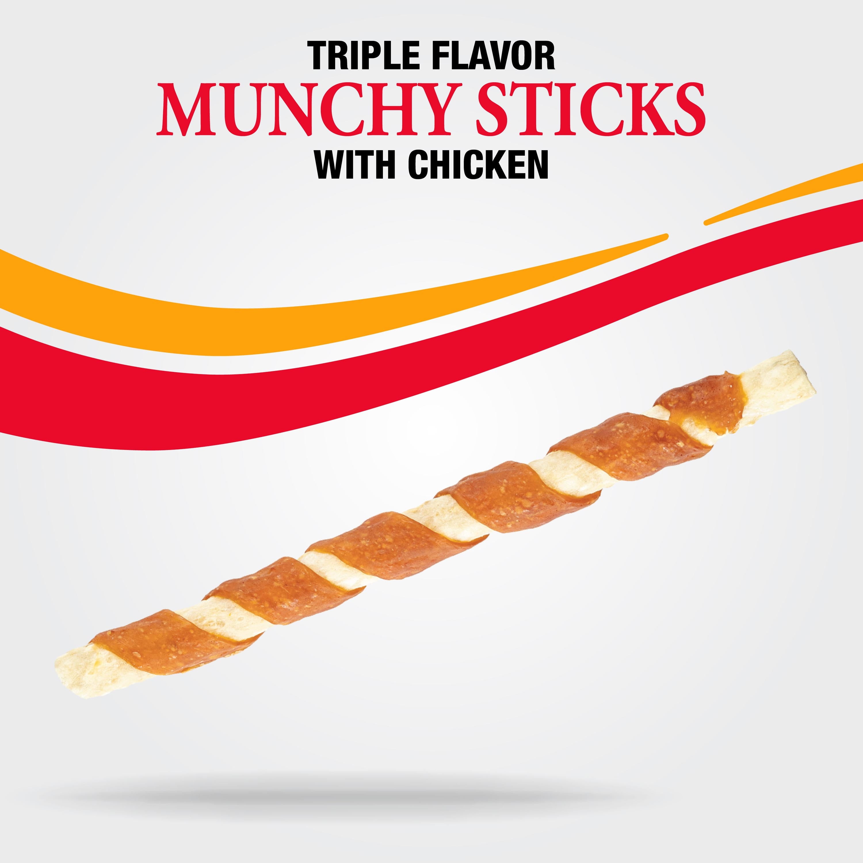 Good ‘n’ Fun Triple Flavor Munchy Sticks Chews for Dogs, With Beef, Chicken and Pork, 40 Count