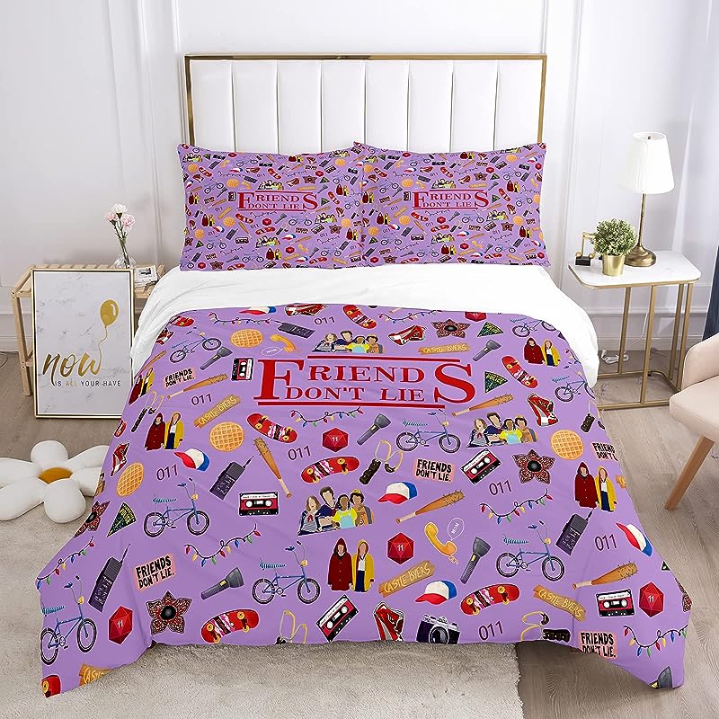 Teenager Stranger Bed Set Twin, 3D Printed Movie Themed Bedding Set