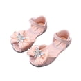 thumbnail image 7 of Linfrsh Mary Jane Heels Girls Dress Shoes Low Heel Princess Flats Flower Wedding Party Glitter Shoes for Kids Toddler(Pink,Size8.5), 7 of 7
