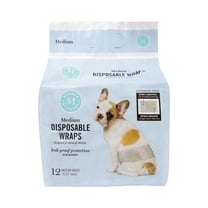Martha Stewart Male Dog Diaper Wraps, Medium 5" -23" Waist - 12 Pack