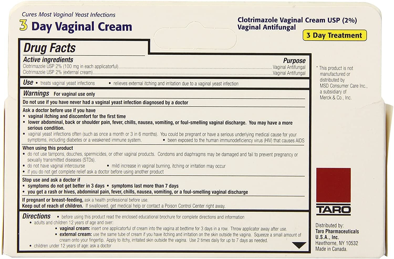 Clotrimazole 3 Day Vaginal Cream 0.74 oz (Pack of 3)