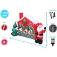 thumbnail image 2 of 9 Foot Long Christmas Inflatable Santa Claus Reindeer in Stable with Christmas Tree Cute Lights Lighted Blowup Party Decoration for Outdoor Indoor Home Garden Family Prop Yard, 2 of 4