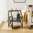 thumbnail image 2 of VECELO Set of 2 Side Tables for Living Room, Industrial End Table Bedside with Magazine Rack, Brown, 2 of 9