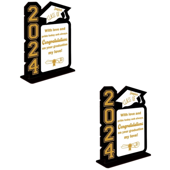 2 Pieces Graduation Congratulations Banner Set for Party Table Decorations, Perfect for