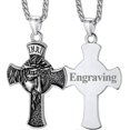 thumbnail image 2 of Collar con colgante de cruz de Jesús de joyería cristiana para hombres y mujeres con delicado empaque de regalo personalizable - Negro (personalizado) - yuxing, 2 of 4
