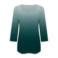 thumbnail image 6 of Yubnlvae Green Womens 3/4 Length Sleeve Tunic Tops Casual V Neck Shirts Basic Tees Business Work Blouses Summer Fall 2025 Clothes, S, 6 of 7