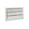 thumbnail image 3 of Benjara 6 Drawer Modern Wide Wood Dresser with Medallion Details, White washed, 61 Inch, 3 of 6