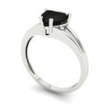thumbnail image 2 of Clara Pucci 14K White Gold Solid Gold Onyx Solitaire Anniversary Ring for Women - 1 cttw Heart Cut, 2 of 8