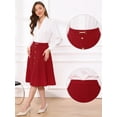 thumbnail image 2 of DARING DIVA Women's A-Line Vintage High Waist Pleated Midi Skirts S Red, 2 of 7
