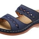 thumbnail image 2 of Sandalias Retro Mujer Sandalias Cómodas Con Tacón Cuña Con Boca Pez Gran Tamaño Europeas Y Americanas (Azul 41), 2 of 8
