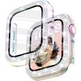 thumbnail image 1 of Yanonmyfd Funda para reloj brillante con protector de visualización HD para mujer compatible con Apple Watch de 49 mm de diámetro, protector de cara para iWatch Series Ultra 3/2/1, color dorado, 1 of 28