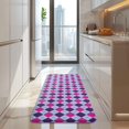 thumbnail image 4 of Pink Purple Checkered Pattern Kitchen Rug Mat,Kitchen Runner Rugs Non Skid Washable,Decorative Kitchen Floor Mats for Kitchen,Sink,Laundry,17"x47.2", 4 of 7