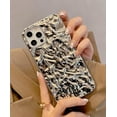 thumbnail image 5 of Pleated Silver Foil Water Ripple Glossy Soft Phone Case Compatible with iPhone Case (Silver,iPhone 11 Pro), 5 of 6