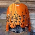 thumbnail image 3 of Womens Halloween Christmas Crewneck Sweatshirts Fall Winter Long Sleeve Pullover Tops Novelty Graphic Oversized Shirts, 3 of 5
