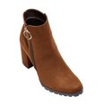 thumbnail image 5 of Botines Mujer Tacón Ancho Tipo Gamuza Cierre Moda Casual cafe 25 Incógnita 040DC9, 5 of 5