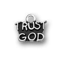 thumbnail image 1 of Sterling Silver 18" .8mm Box Chain Trust God Message Pendant Necklace, 1 of 2