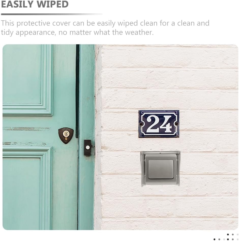 Cabilock Stainless Steel Doorbell Cover, Weatherproof Splashproof Box Outlet Cover, for Outdoor Electrical Outlet, Door Access, Ring Doorbell, White, 7.87 X 4.72 X 4.72 Inch