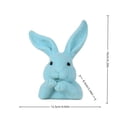 thumbnail image 3 of QuanTara Easter Bunny Ornament, 6.5x4.92x3.15in Pink Resin Flocked Bunny Statue, Green Velvet Spring Garden Decor,indoor Home Table Decoration, Holiday Party Favors, 3 of 9