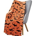 thumbnail image 3 of Ultra Soft & Plush Autumn & Halloween Chic Themed Oversized Accent Throw Blankets - Assorted Styles (Bats), 3 of 4