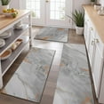 thumbnail image 2 of Gray Marble Orange Line Pattern Kitchen Rugs Sets Of 3,Kitchen Runner Rugs Non Skid Washable,Decorative Kitchen Floor Mats for Kitchen,Sink,Laundry,17"x30"+ 17"x47" + 17"x59", 2 of 6