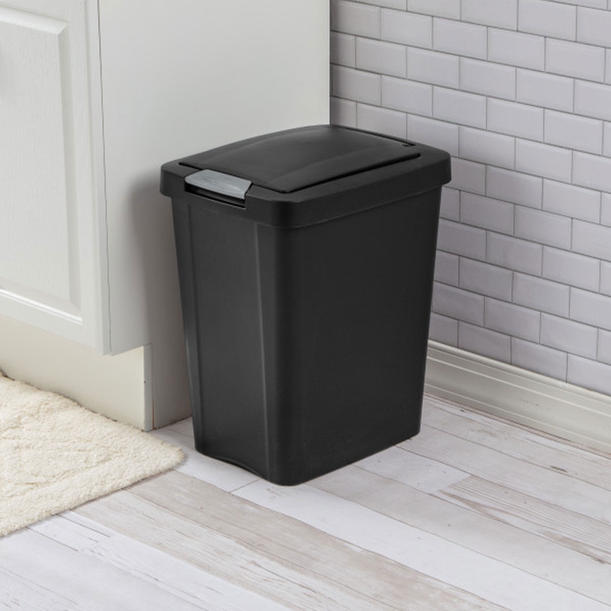 Sterilite 7.5 Gallon TouchTop Wastebasket with Titanium Latch, (12 Pack)