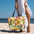 thumbnail image 6 of PAYOHTO Sunflower Cornflower Poppy Beige Large Beach Tote Bags for Womens Mens Sandproof Swim Pool Bag with Zipper for Travel Vacation, 6 of 7