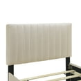 thumbnail image 2 of Lit Plateforme Double Rembourré en Velours avec Tiroir-Lit - Beige, 2 of 8