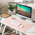 thumbnail image 5 of NOSTHEART Leather Desk Pad Protector ,Mouse Pad,Office Desk Mat, Non-Slip PU Leather Desk Blotter,Laptop Desk Pad,Waterproof Desk Writing Pad for Office and Home (31.5" x 15.7", Gray & Pink), 5 of 7
