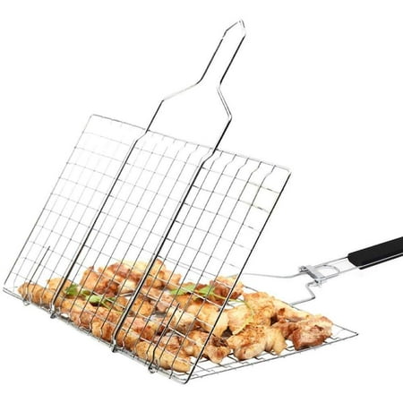ALmi Portable BBQ Grilling Basket Stainless Steel Barbecue Grill Basket ...