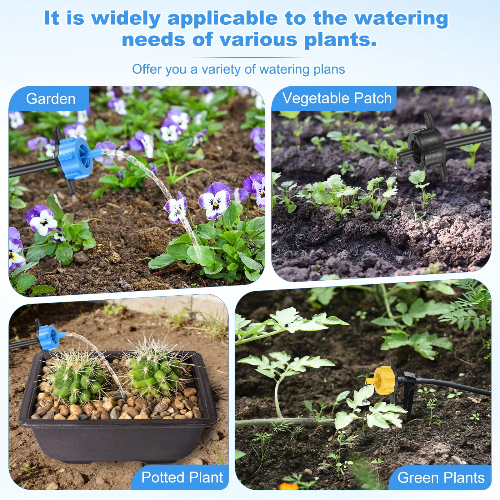 Uxcell 100-Pack Drip Irrigation Emitters, 0.5 GPH Plastic Irrigation Drippers for Garden Lawn Drip Irrigation System [Yellow]