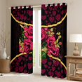thumbnail image 2 of jejeloiu Romantic Valentine'S Day Black Out Curtains,Red Rose Floral Curtains Pack of 2 (42x63 Each),Cartoon Loves Pattern Bedroom Curtains For Girls Teens,Super Cozy Room Decor, 2 of 6