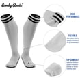 thumbnail image 2 of Lovely Annie Girls' 2 Pairs Knee High Sports Socks for Baseball/Soccer/Lacrosse 002 S White, 2 of 3