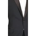 thumbnail image 5 of Blujacket Mens Black Peak Lapel Zignone Wool Slim Fit Tuxedo, 5 of 6